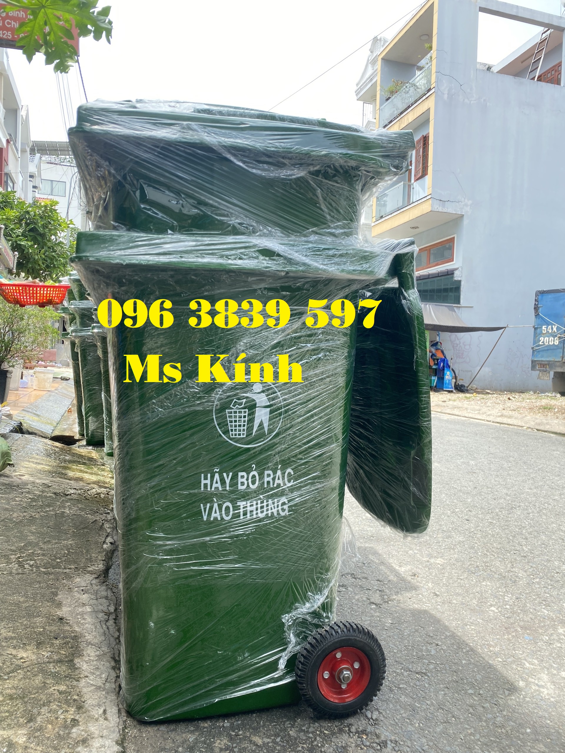 Sản xuất thùng rác nhựa composite 240 lít, thùng rác bền đẹp, chống cháy - 096 3839 597 Ms Kính