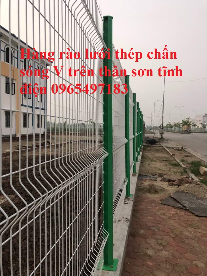 Hàng rào lưới thép chấn sóng, lưới thép hàng rào chấn sóng mạ kẽm, sơn tĩnh điện