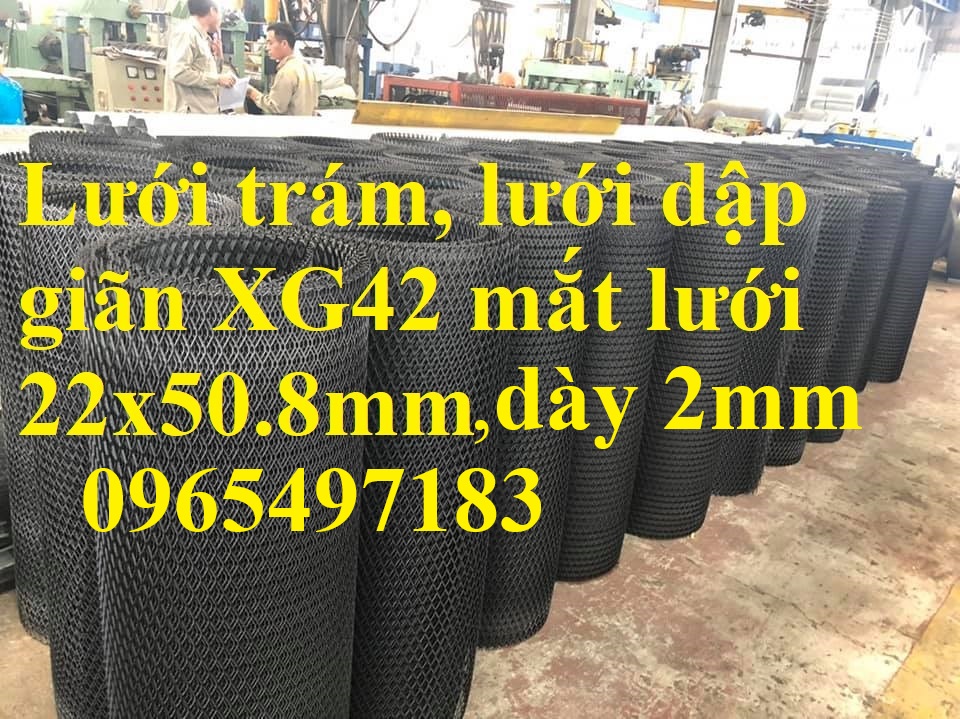 Lưới hình thoi xg42, lưới dập giãn XG42, Lưới trám 2 ly ô 22x50.8mm