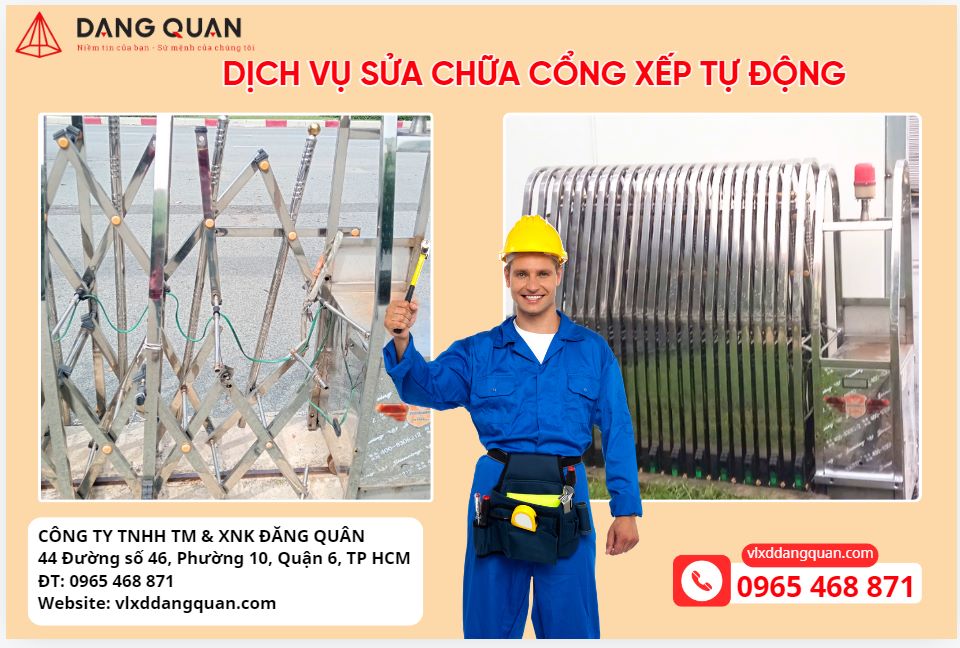 Dịch vụ sửa chữa cổng xếp inox tại Bình Dương 0965 468 871