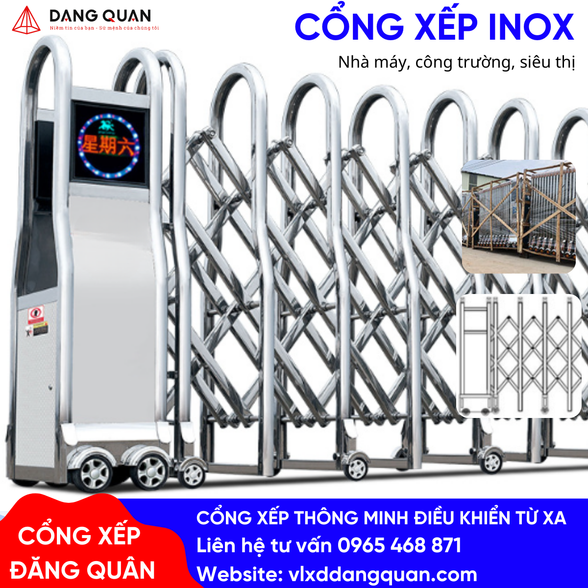 Giá cổng xếp - Lắp đặt cổng xếp inox tự động tphcm