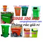 Thùng rác nhựa Composite dung tích 660 lít 3 bánh, 4 bánh đặc, hơi giá siêu rẻ