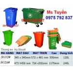 Cung cấp SỈ LẺ THÙNG RÁC 120 lít, 240 lít, 660l, 1100 lít, cam kết giá rẻ nhất thị trường (Lh 0975 792 837)