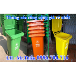 Thùng rác nhựa HDPE 120 lít, 240 lít cam kết giá rẻ nhất trên Toàn Quốc