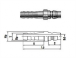 khớp nối nhanh nitto, khớp nối hơi khí gas đầu đực đuôi chuột 210-2P