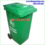 Thùng rác nhựa HDPE 240 lít có nắp đậy có bánh xe