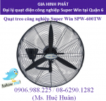 Quạt công nghiệp Super Win SPW-600TW sải cánh 60cm dùng cho nhà xưởng, quán ăn, quán cafe, hội trường, giá tốt tại đại lý quận 6