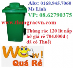 Thùng rác 120 lít nắp hở mới TR06