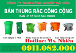 Nhà bán sỉ thùng rác giá rẻ- thùng rác 120l, 240l, 660l- màu xanh