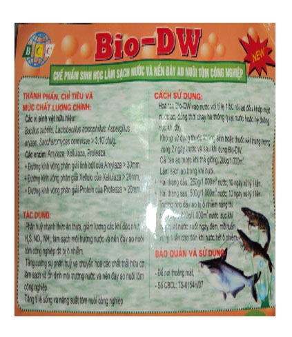 CHẾ PHẨM SINH HỌC LÀM SẠCH NƯỚC VÀ NÊN ĐÁY  AO NUÔI TÔM, CÁ CÔNG NGHI